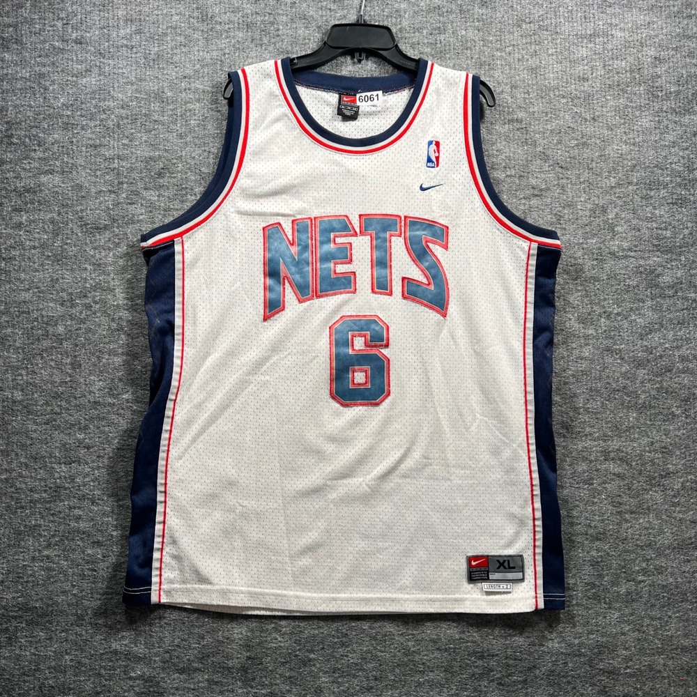 Nike New Jersey Nets Kenyon Martin 6 NBA Jersey XL White Vintage Mesh
